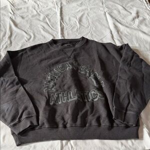 American Eagle Outfitters Men's Dark Gray Crewneck Sweater